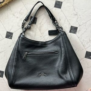 COACH LEATHER CHAIN KRISTY in BLACK PREOWNED